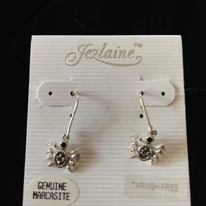 Sterling silver and Marcasite spider earrings